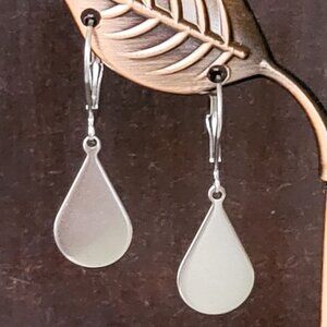 TEARDROP Stainless Steel Lever Back Earrings Minimalist